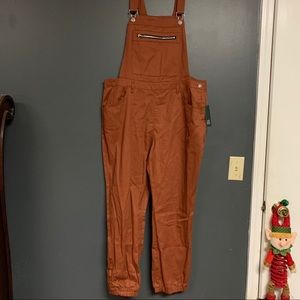 WILD FABLE BURNT ORANGE OVERALLS